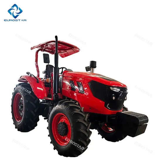Fabricante de máquinas agrícolas da China 4WD 80HP 90HP 100HP 110HP 12HP 130HP Trator agrícola de roda barato com carregador frontal e retroescavadeira