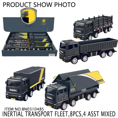 8 peças modelo de simulação caminhão de fricção transporte caminhão transportador de carro