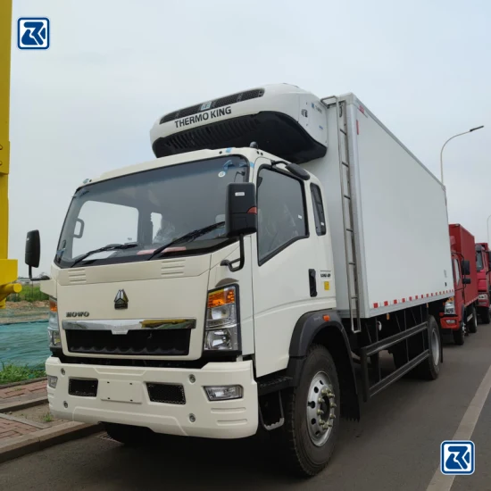 China Sinotruk/HOWO 4X2 5 Ton/10 Ton Carrier Freezer Cooling Cargo Van/Light/Caminhão/Comida/Freezer/Frigorífico Veículo/Caminhão Preço para Refrigerado/Congelamento/Caixa