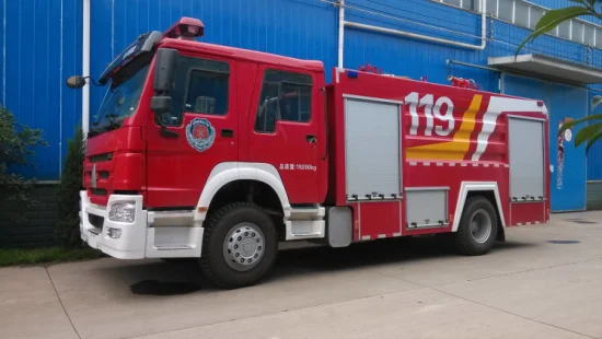 Caminhão de combate a incêndio de resgate de emergência 8t Sinotruk HOWO Jy80 com o guincho elétrico original campeão dos EUA N16800xf